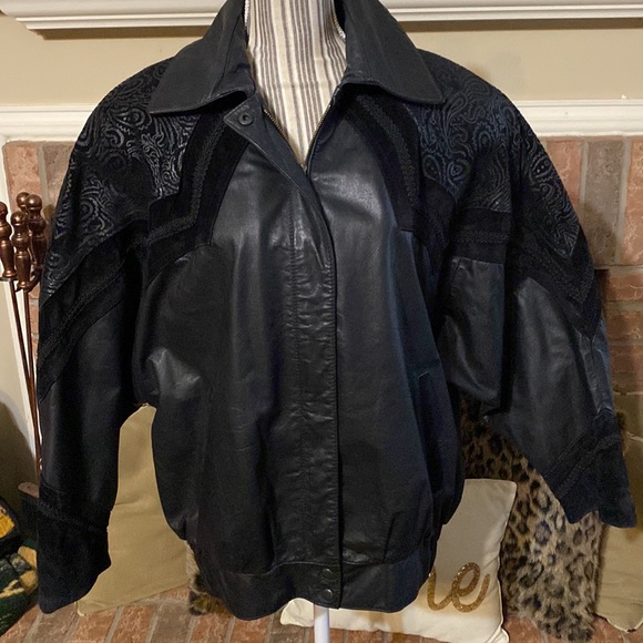 💥 COMINT | Vintage 80s Genuine Leather Jacket | Size: M - Picture 2 of 16